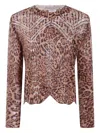 Twinset Twin-set Textured Knit Sweater With Animal Print Design