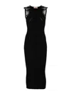 Twinset Midikleid Mit Spitzendetail In Black
