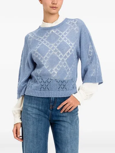 Twinset Crew-neck Sweater In Blue