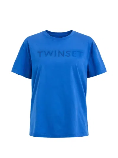 Twinset Crew-neck T-shirt In Blue