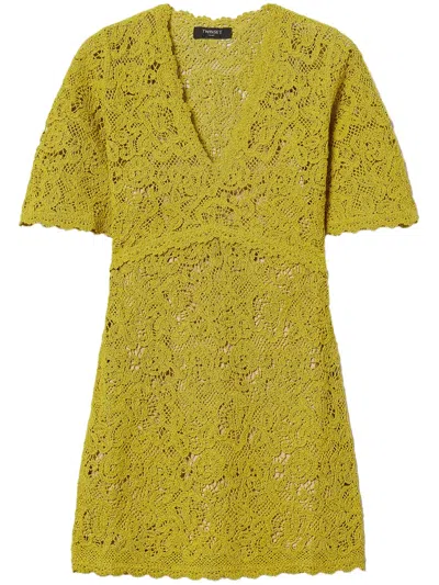 Twinset Crocheht Knit Mini Dress