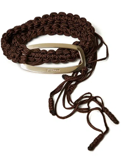 Twinset Crochet Belt In Brown