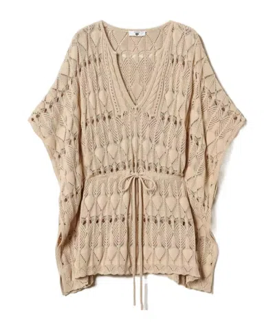 Twinset Crochet Cover-up In Neutral