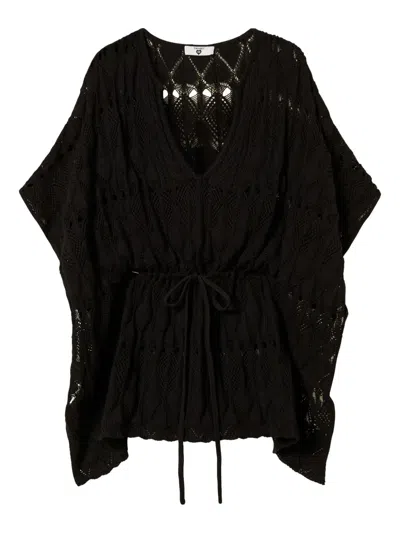 Twinset Crochet Cover-up In Black