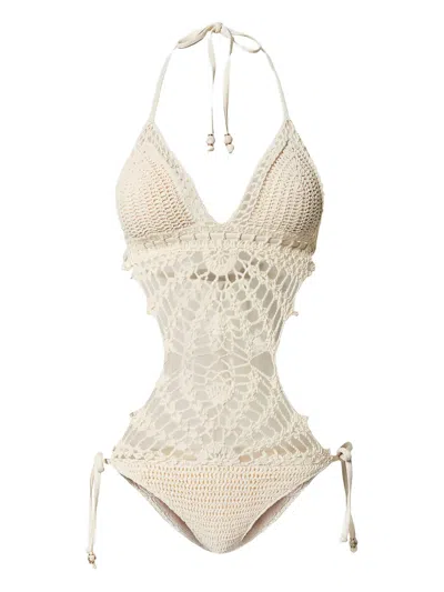 Twinset Crochet Cut-out Trikini In White