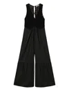 Twinset Combinaison Longue En Popeline Avec Crochet In Black