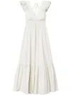 Twinset Robe Longue En Popeline Avec Crochet In White