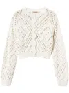 Twinset Cable-knit Turtleneck Jumper In Nude
