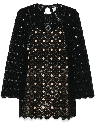 TWINSET CROCHET-KNIT MINI DRESS