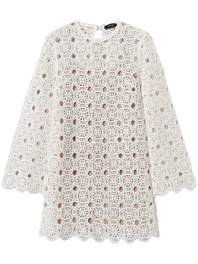 Twinset Crochet-knit Mini Dress In White