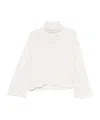 Twinset Cable-knit Turtleneck Sweater In White