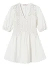 Twinset Robe Courte En Popeline Avec Crochet In Multi