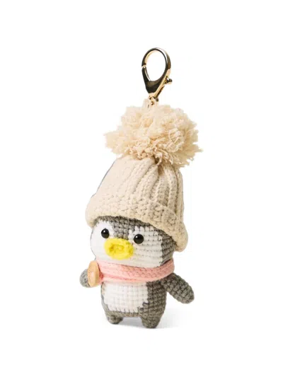 Twinset Crochet Penguin Keyring In Multi