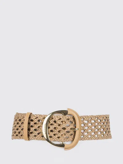Twinset Crochet Raffia Belt In Brown