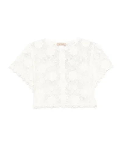Twinset Crochet Top In White