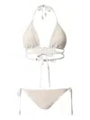 Twinset Crochet Triangle Bikini In Neutral