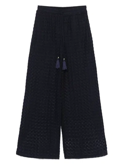 Twinset Crochet Trousers In Blue