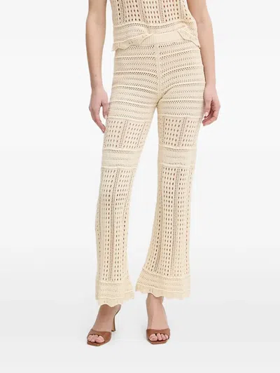 Twinset Crochet-construction Trousers In Neutral
