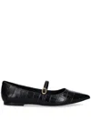 Twinset Crocodile-effect Ballet Flats In Black