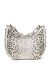 Twinset Croissant Crystal-embellished Shoulder Bag In Gray