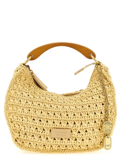 Twinset Croissant Handbag In Neutral