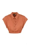 Twinset Cropped Blouse With Oval-t Logo