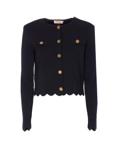 Twinset Cropped Cardigan In Black