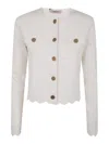 Twinset Button Scalloped Jacket In White