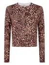 Twinset Twin-set Cropped Leopard Print Jacket With Button-down Front In Brown