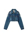 Twinset Cropped Denim Jacket In Blue