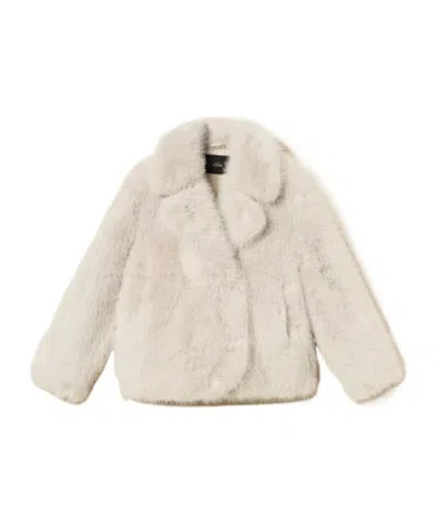 Twinset Cropped Faux Fur Coat In Red
