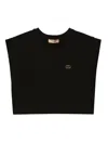 Twinset Cap-sleeve Cropped Top In Black