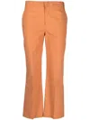 Twinset Cropped Tailored Trousers In Orange