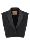 Twinset Cropped Vest In Black
