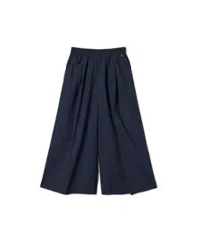 Twinset Cropped Wide Fit Trousers For Women In Blue