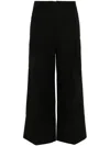 Twinset Cropped Straight Trousers In Black  