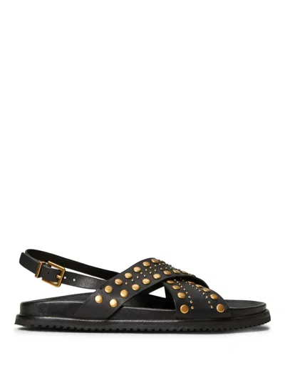 Twinset Crossover Strap Sandals In Black