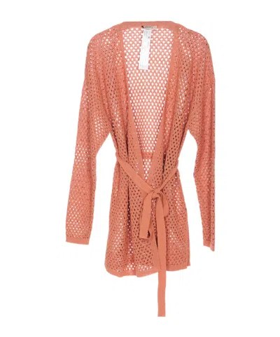 Twinset Crystal-embellished Cardigan In Orange
