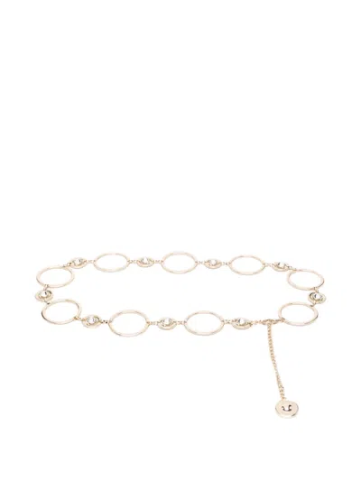 Twinset Crystal Embellished Chain Belt In Gold