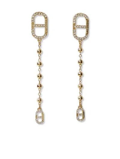 Twinset Crystal-embellished Earrings In Gold