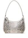 Twinset Crystal-embellished Half-moon Shoulder Bag In White