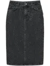 Twinset Crystal-embellished Midi Skirt In Black
