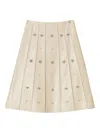 Twinset Crystal-embellished Midi Skirt In Neutral