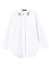 Twinset Crystal-embellished Poplin Shirt In White