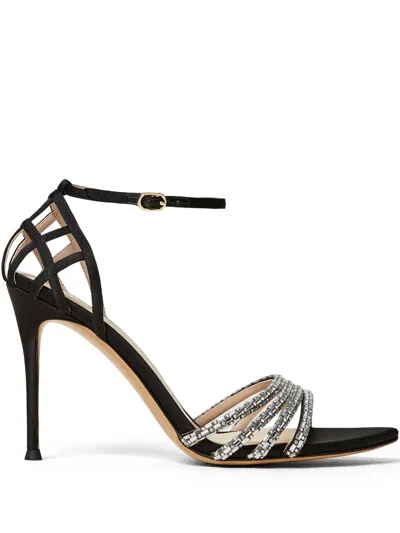 Twinset Crystal-embellished Sandals In Black