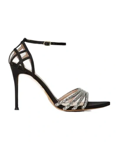 Twinset Crystal-embellished Sandals In Black
