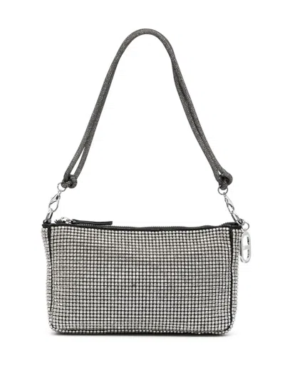 Twinset Crystal Embellished Shoulder Bag In Grey