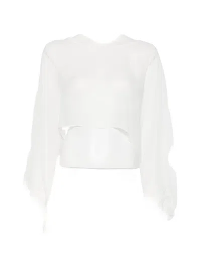 Twinset Cuffed Long-sleeve Blouse In White