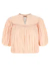 Twinset Curled Blouse In Pink