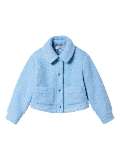 Twinset Kids' Curly Jacket In Blue